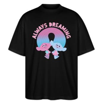 Trolls Always Dreaming With Two Trolls - Stanley/Stella Oversized Unisex Organic T-shirt Blaster 2.0 - black - Front - Alina (178cm) & Michal (187cm)
