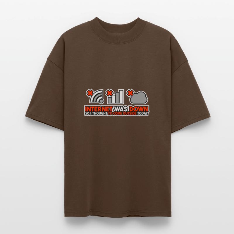 Internet Was Down - Offline Programmer Computer Stanley/Stella Oversized Unisex Organic T-shirt Blaster 2.0