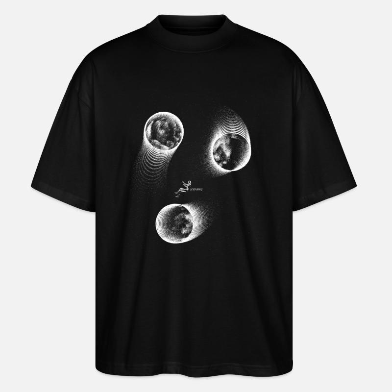 Black monochrome sci-fi graphic with typography - Stanley/Stella Oversized Unisex Organic T-shirt Blaster 2.0 - black