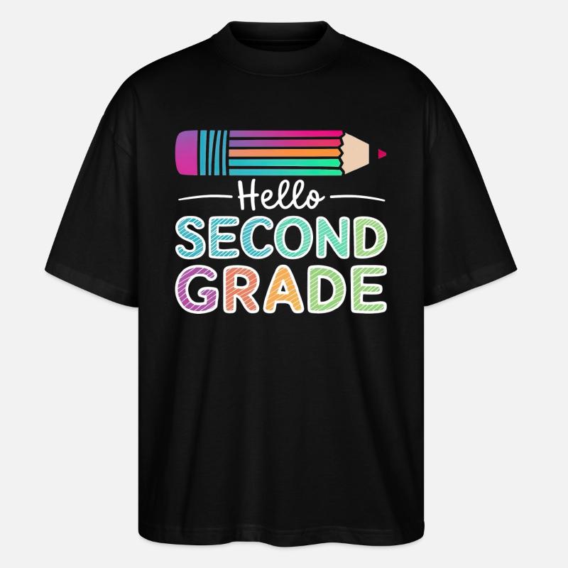 Hello Second Grade - Stanley/Stella Oversized Unisex Bio T-Shirt Blaster 2.0 - Schwarz