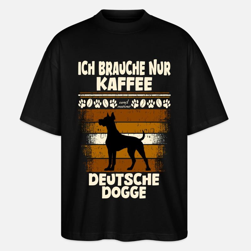 Deutsche Dogge Kaffee - Stanley/Stella Oversized Unisex Bio T-Shirt Blaster 2.0 - Schwarz