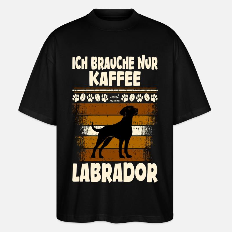 Labrador kaffee - Stanley/Stella Oversized Unisex Bio T-Shirt Blaster 2.0 - Schwarz