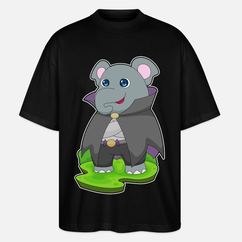 Éléphant Halloween Vampire - T-shirt bio Blaster 2.0 coupe oversize Stanley/Stella Unisexe - noir