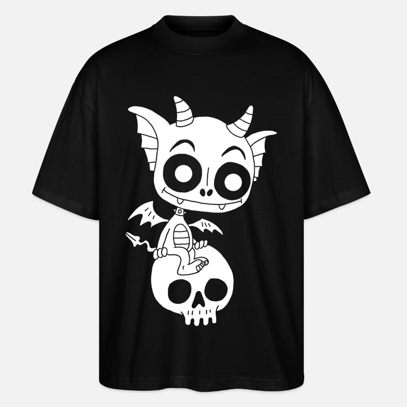 Little White Demon Rests - Stanley/Stella Oversized Unisex Organic T-shirt Blaster 2.0 - black