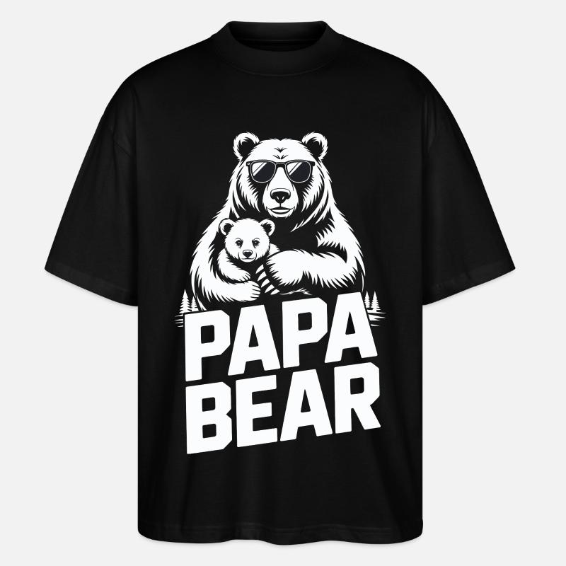 papa bear - Stanley/Stella Oversized Unisex Bio T-Shirt Blaster 2.0 - Schwarz