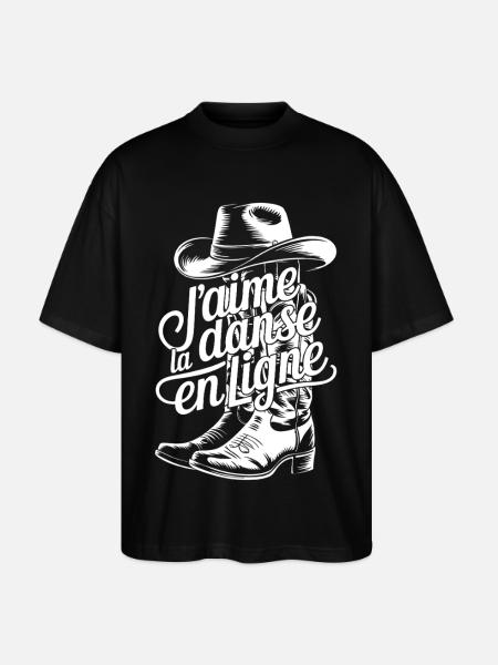 Cowboy boot and flowing lettering - Stanley/Stella Oversized Unisex Organic T-shirt Blaster 2.0 - black