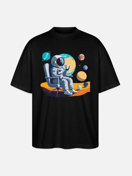 Interstellar Coffee Break - Stanley/Stella Oversized Unisex Organic T-shirt Blaster 2.0 - black