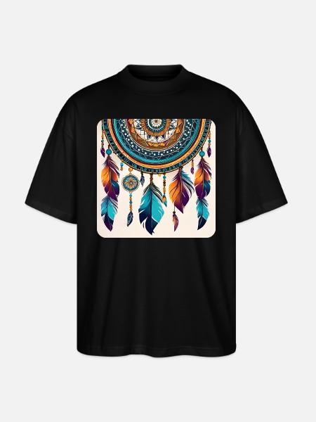 Spiritual Dream Catcher - Stanley/Stella Oversized Unisex Organic T-shirt Blaster 2.0 - black