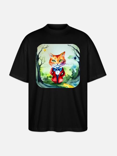 Cute crazy cat - Stanley/Stella Oversized Unisex Organic T-shirt Blaster 2.0 - black