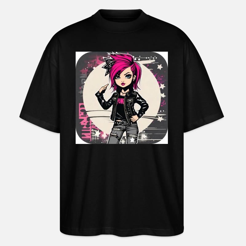 Fille punk gothique cool - T-shirt bio Blaster 2.0 coupe oversize Stanley/Stella Unisexe - noir