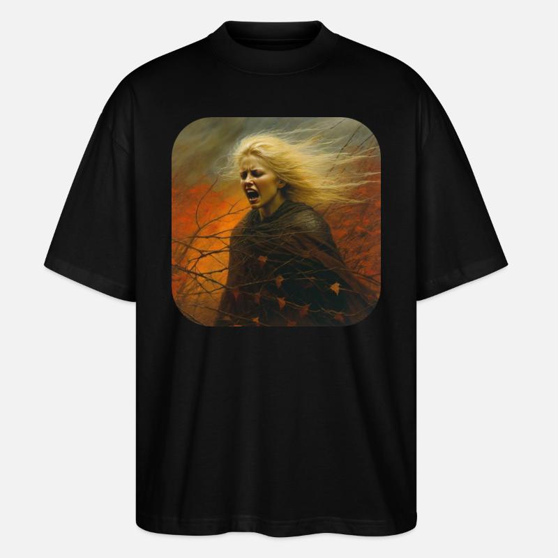 Düstere Horror Banshee - Stanley/Stella Oversized Unisex Bio T-Shirt Blaster 2.0 - Schwarz
