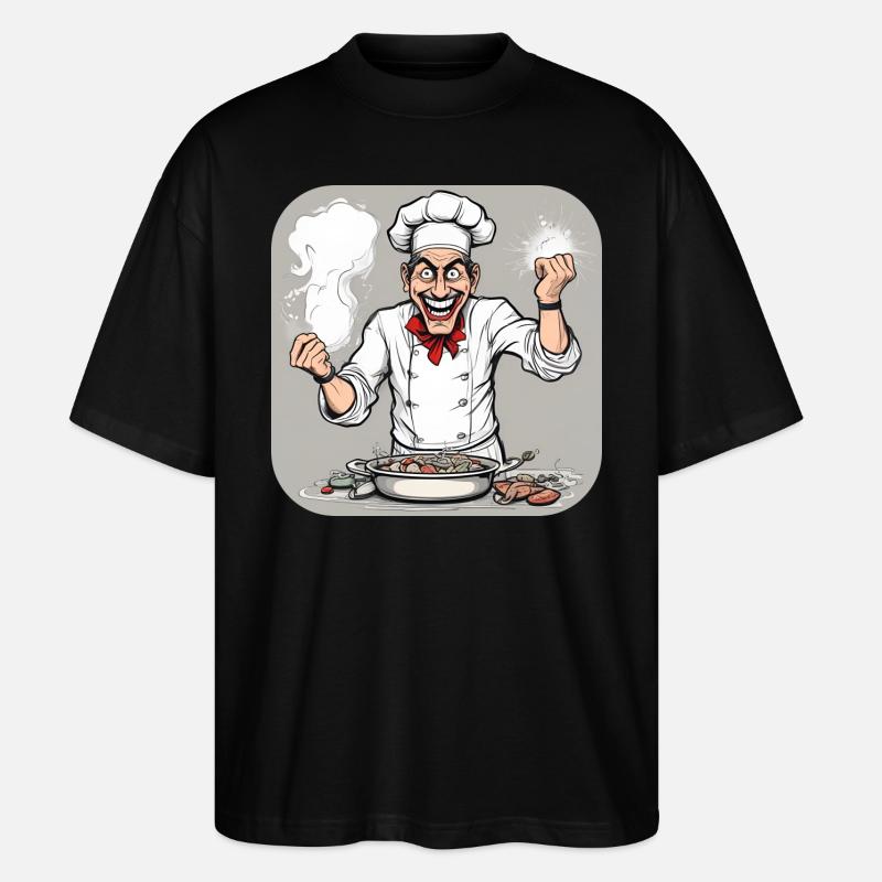 Verrückter Koch - Stanley/Stella Oversized Unisex Bio T-Shirt Blaster 2.0 - Schwarz