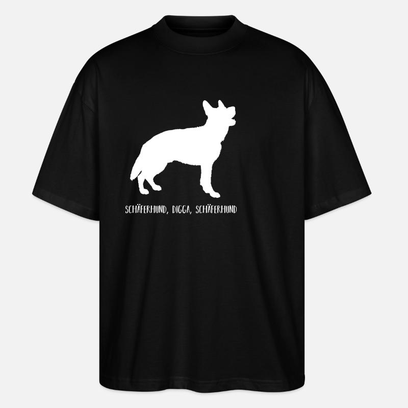 Hund Deutscher Schäferhund - Stanley/Stella Oversized Unisex Bio T-Shirt Blaster 2.0 - Schwarz
