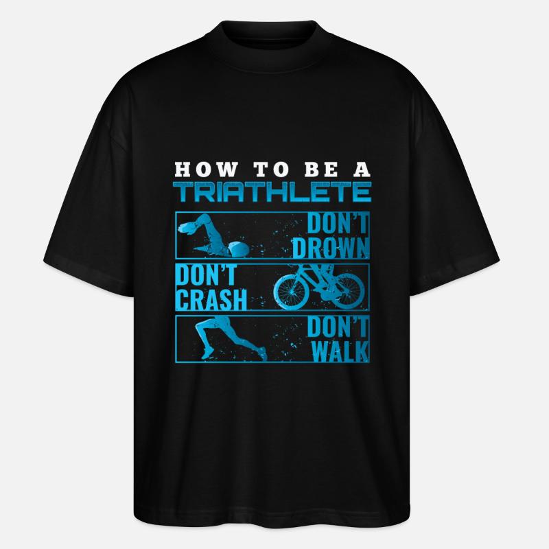 Triathlon Tshirt Geschenk Evolution Männer - Stanley/Stella Oversized Unisex Bio T-Shirt Blaster 2.0 - Schwarz