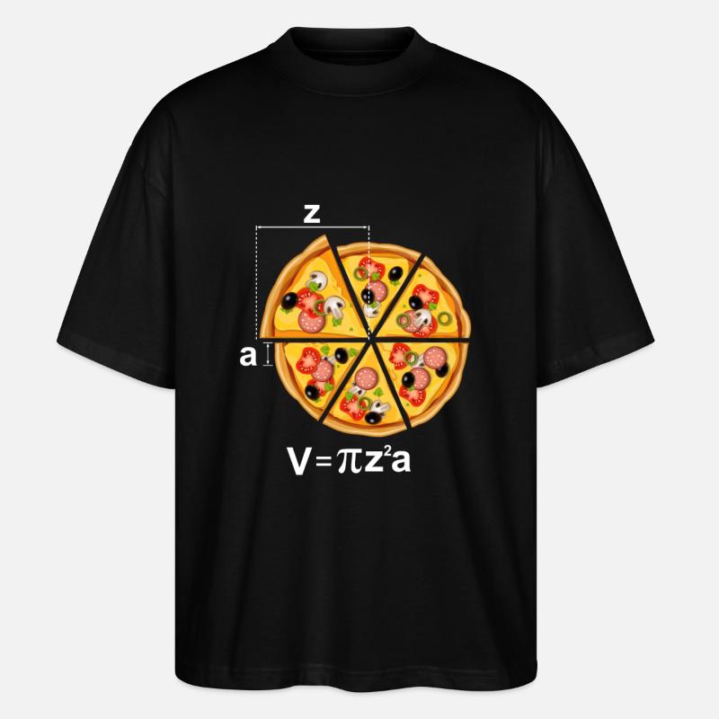 Pizza Motiv Mathe Radius - Stanley/Stella Oversized Unisex Bio T-Shirt Blaster 2.0 - Schwarz