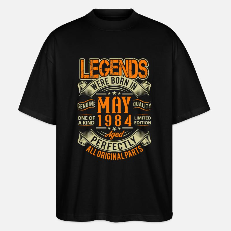 1984 Mai Anniversaire Légende - T-shirt bio Blaster 2.0 coupe oversize Stanley/Stella Unisexe - noir