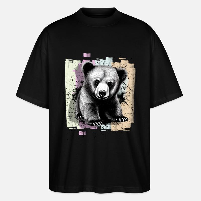 Bär - Stanley/Stella Oversized Unisex Bio T-Shirt Blaster 2.0 - Schwarz