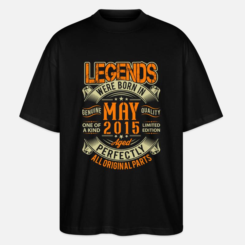 2015 Mai Anniversaire Légende - T-shirt bio Blaster 2.0 coupe oversize Stanley/Stella Unisexe - noir