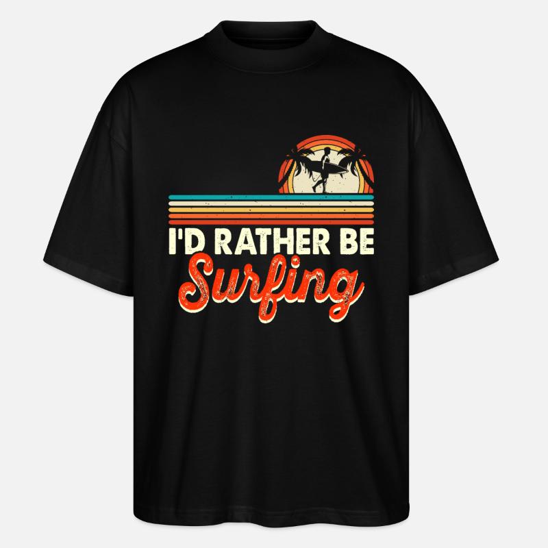 Surfer Surf - T-shirt bio Blaster 2.0 coupe oversize Stanley/Stella Unisexe - noir