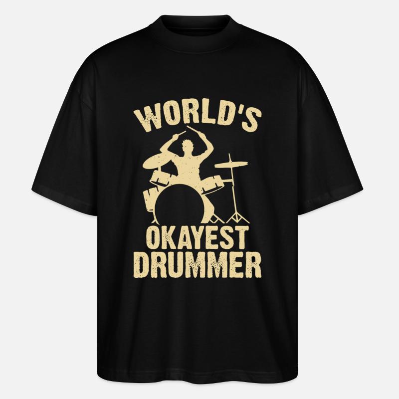 Drums Drummer Drummer - Stanley/Stella Oversized Unisex Organic T-shirt Blaster 2.0 - black