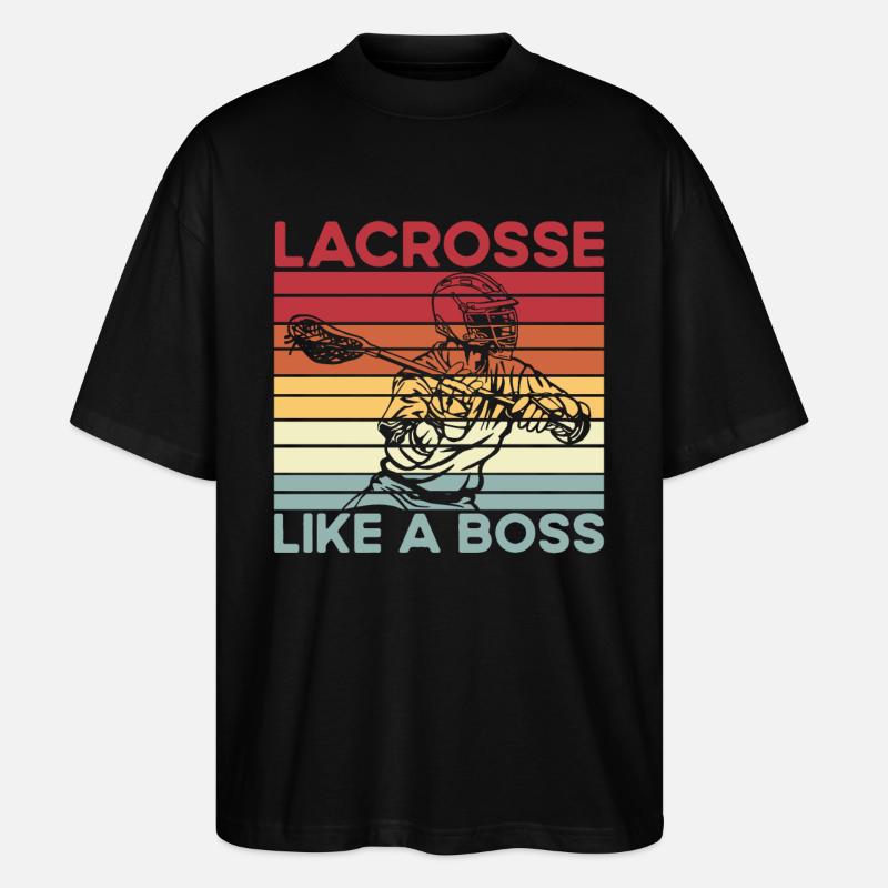 Lacrosse like a Boss - Stanley/Stella Oversized Unisex Organic T-shirt Blaster 2.0 - black