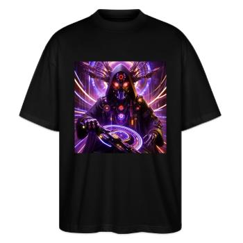 Nuits néon Cyber Witch - T-shirt bio Blaster 2.0 coupe oversize Stanley/Stella Unisexe - noir - Devant - Alina (178cm) & Michal (187cm)