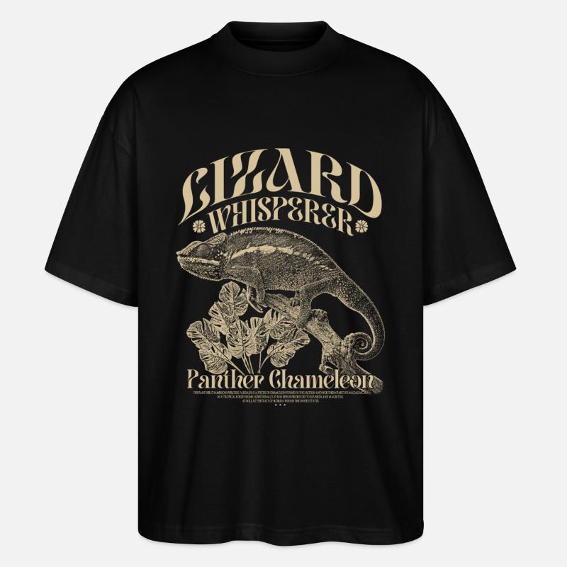 Pantherchamäleon Chamäleon Echsenflüsterer - Stanley/Stella Oversized Unisex Bio T-Shirt Blaster 2.0 - Schwarz