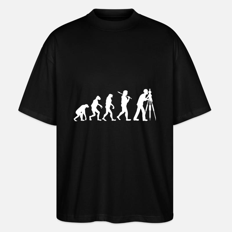 Evolution Ingenieur vermessung Geschenk Beruf - Stanley/Stella Oversized Unisex Bio T-Shirt Blaster 2.0 - Schwarz