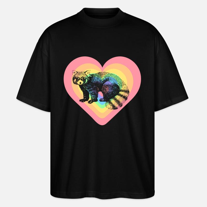 Roter Panda - Stanley/Stella Oversized Unisex Bio T-Shirt Blaster 2.0 - Schwarz