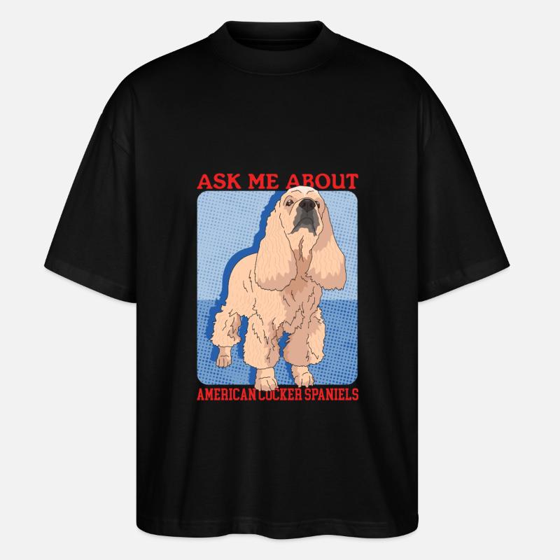 Cadeaux Cocker Spaniel Américain - T-shirt bio Blaster 2.0 coupe oversize Stanley/Stella Unisexe - noir