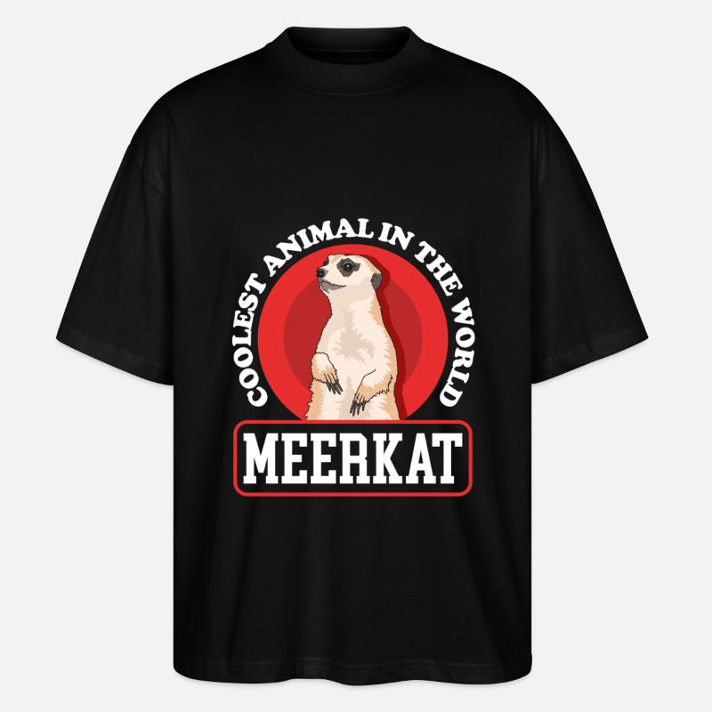 Suricate Cadeaux drôles de suricate - T-shirt bio Blaster 2.0 coupe oversize Stanley/Stella Unisexe - noir