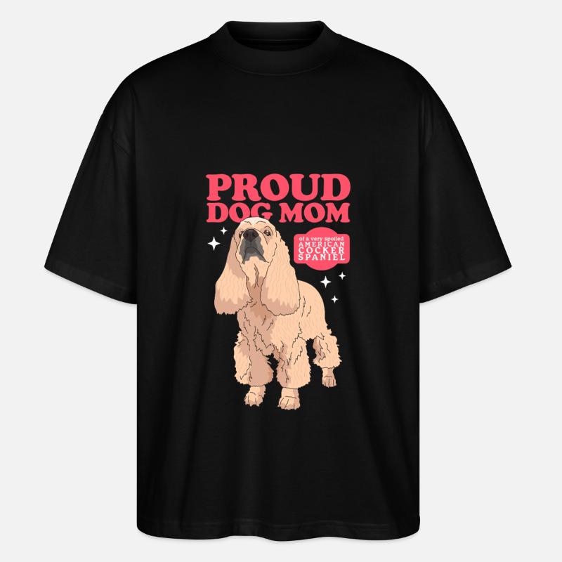 Cocker américain Spaniel Maman Cadeau - T-shirt bio Blaster 2.0 coupe oversize Stanley/Stella Unisexe - noir