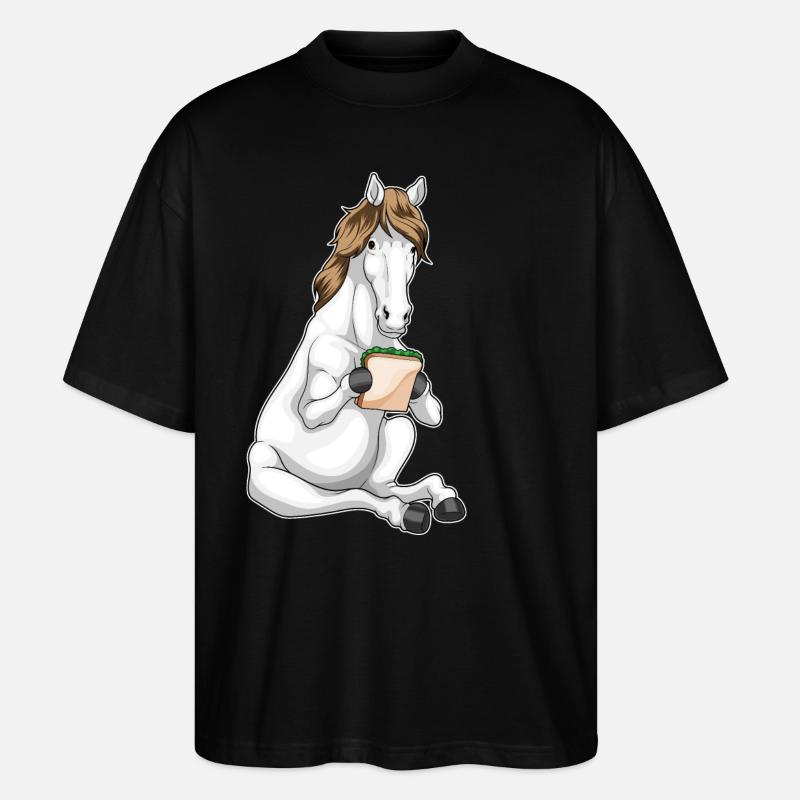 Sandwich au cheval - T-shirt bio Blaster 2.0 coupe oversize Stanley/Stella Unisexe - noir