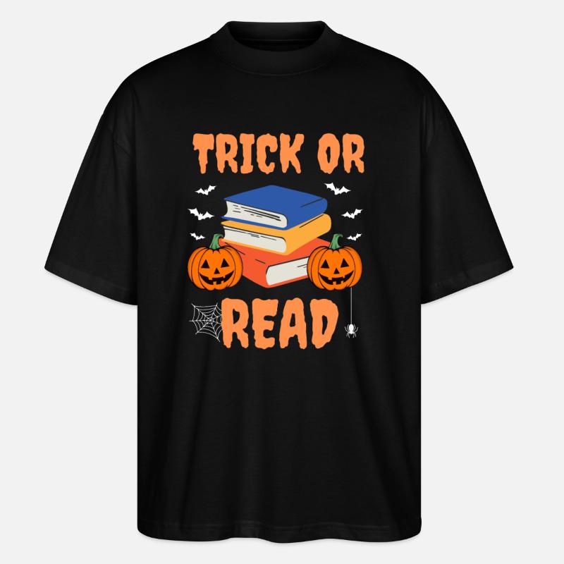 Trick Or Read - Stanley/Stella Oversized Unisex Organic T-shirt Blaster 2.0 - black