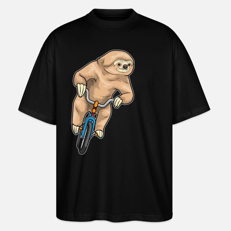 Faultier Fahrrad - Stanley/Stella Oversized Unisex Bio T-Shirt Blaster 2.0 - Schwarz