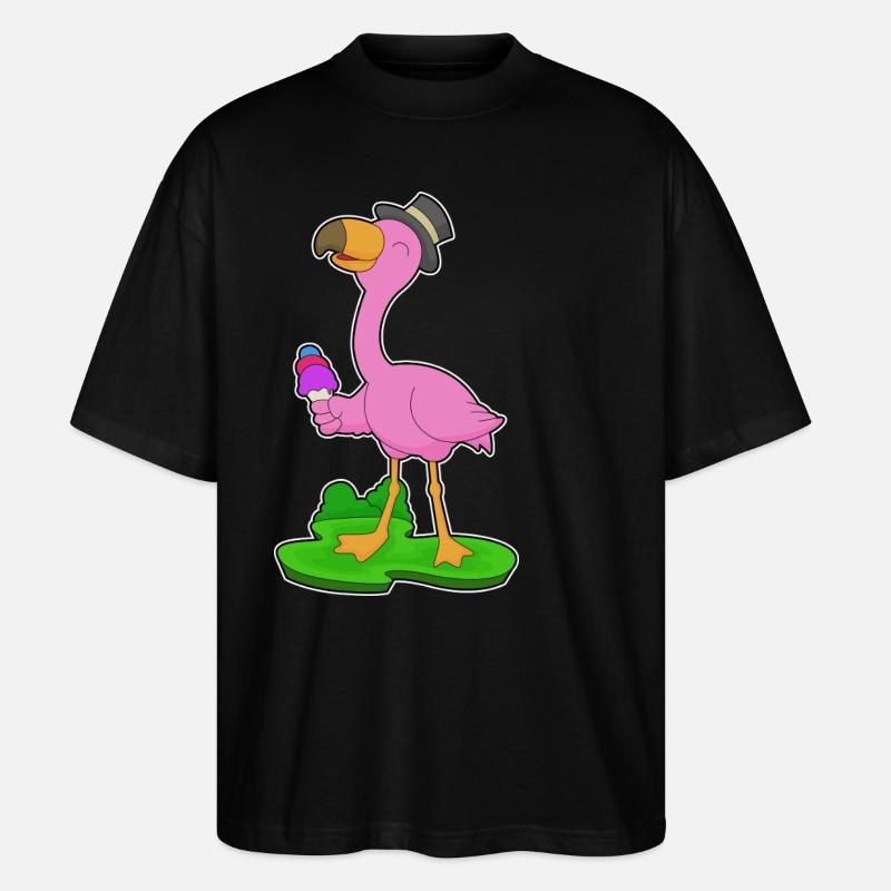 Flamingo Waffle Cream - Stanley/Stella Oversized Unisex Organic T-shirt Blaster 2.0 - black
