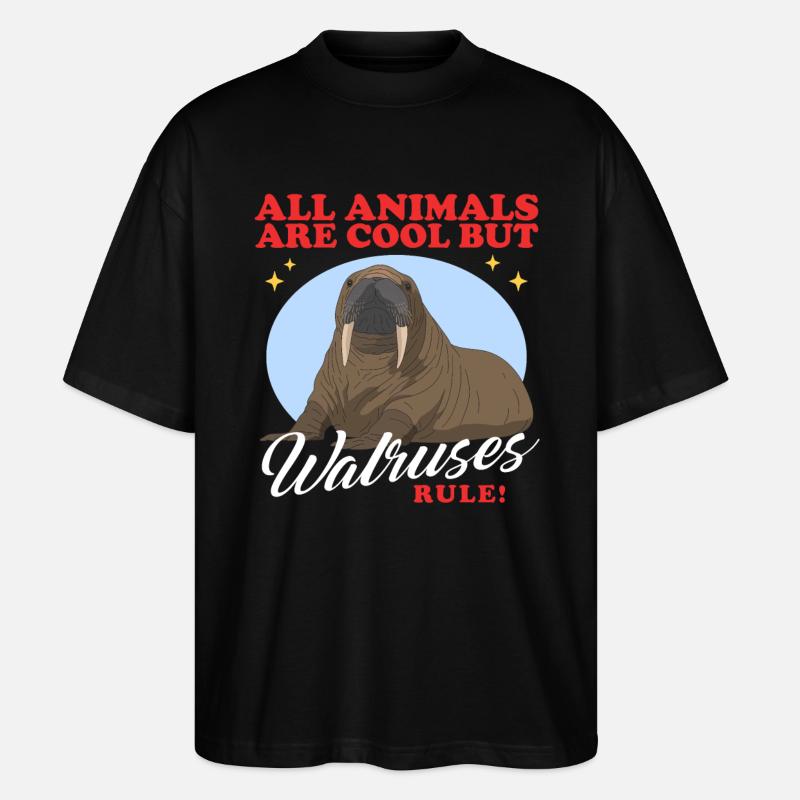Walrus Walrus Walrus Walrus Gift - Stanley/Stella Oversized Unisex Organic T-shirt Blaster 2.0 - black