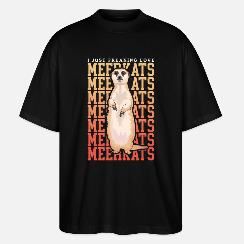 Erdmännchen Cooles Erdmännchen Geschenk - Stanley/Stella Oversized Unisex Bio T-Shirt Blaster 2.0 - Schwarz