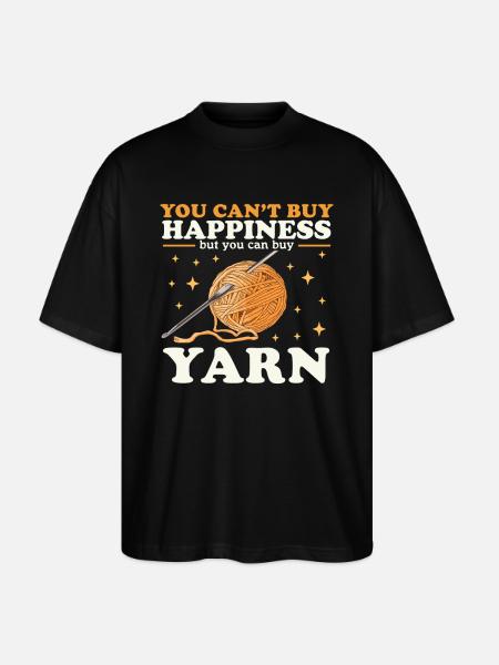 Crochet Crochet Yarn Gift - Stanley/Stella Oversized Unisex Organic T-shirt Blaster 2.0 - black