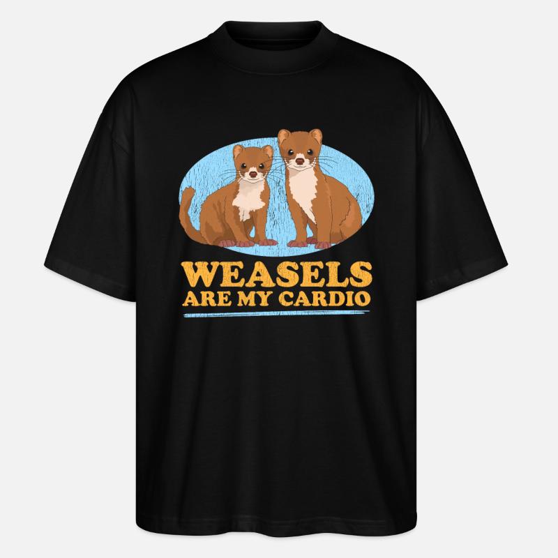 Weasel Mouse Weasel Hermännchen Gift - Stanley/Stella Oversized Unisex Organic T-shirt Blaster 2.0 - black