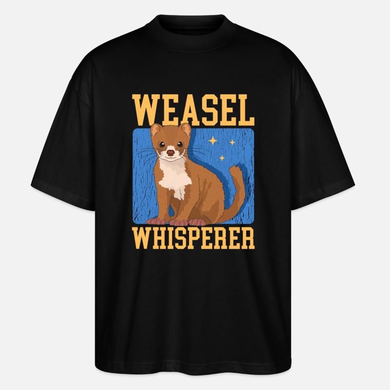 Wiesel Mauswiesel Hermännchen Geschenk - Stanley/Stella Oversized Unisex Bio T-Shirt Blaster 2.0 - Schwarz