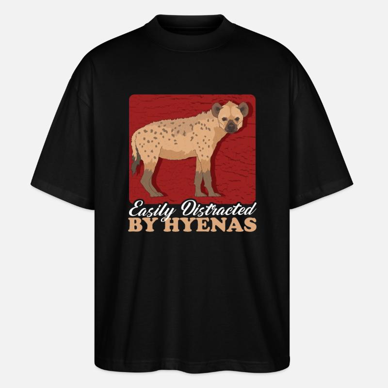 Hyäne Tüpfelhyäne Hyänen Geschenk - Stanley/Stella Oversized Unisex Bio T-Shirt Blaster 2.0 - Schwarz