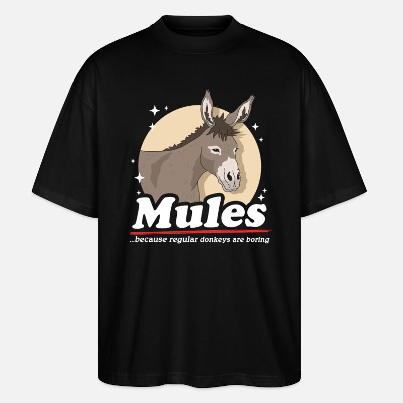 Maultier Muli Maulesel Maultiere Geschenk - Stanley/Stella Oversized Unisex Bio T-Shirt Blaster 2.0 - Schwarz