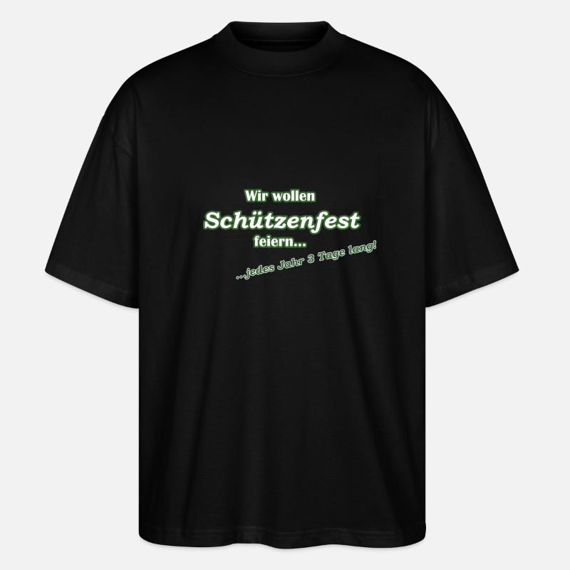 Wir wollen Schützenfest feiern - Stanley/Stella Oversized Unisex Bio T-Shirt Blaster 2.0 - Schwarz