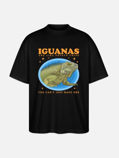 Iguana Reptile Lizard Iguanas Gift - Stanley/Stella Oversized Unisex Organic T-shirt Blaster 2.0 - black
