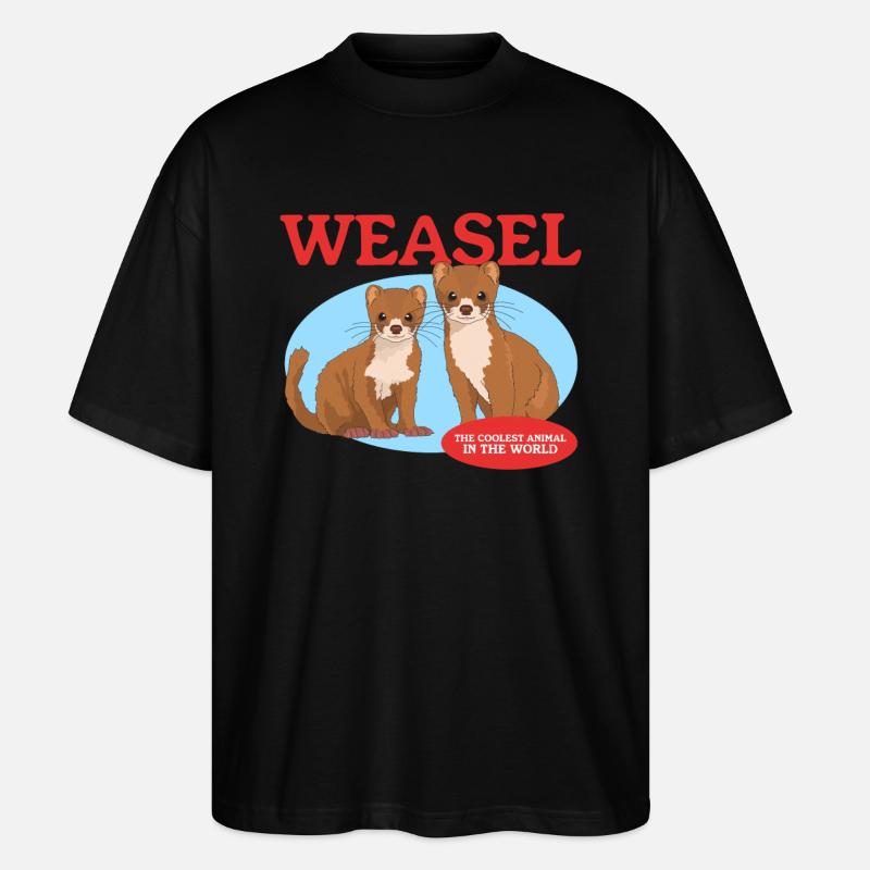 Wiesel Mauswiesel Zwergwiesel Geschenk - Stanley/Stella Oversized Unisex Bio T-Shirt Blaster 2.0 - Schwarz