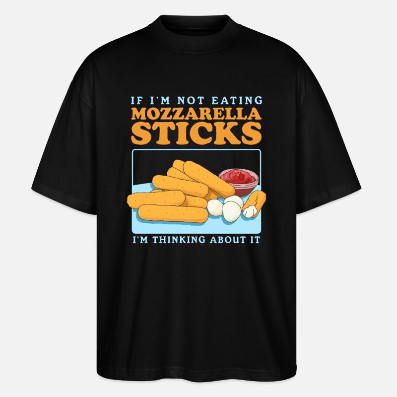 Mozzarella Sticks Mozzarella-Sticks Geschenk - Stanley/Stella Oversized Unisex Bio T-Shirt Blaster 2.0 - Schwarz