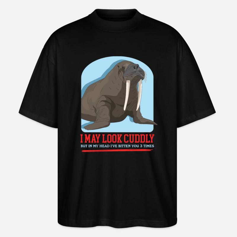 Walrus Walrus Gift - Stanley/Stella Oversized Unisex Organic T-shirt Blaster 2.0 - black