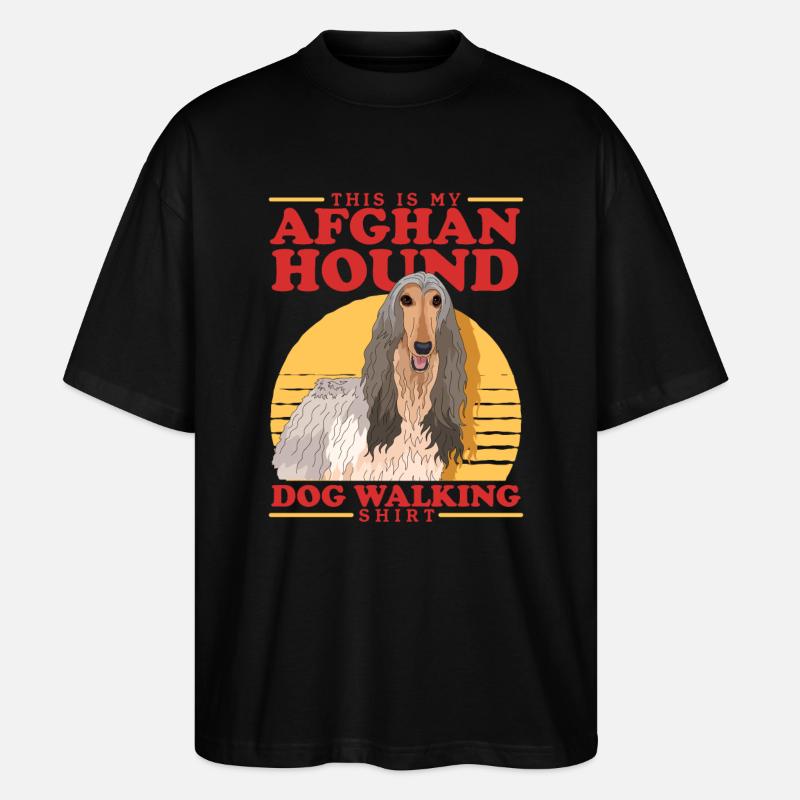 Lévrier afghan chien propriétaire cadeau - T-shirt bio Blaster 2.0 coupe oversize Stanley/Stella Unisexe - noir