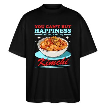 Kimchi Koreanisches Essen Kimchi Geschenk - Stanley/Stella Oversized Unisex Bio T-Shirt Blaster 2.0 - Schwarz - Vorne - Alina (178cm) & Michal (187cm)